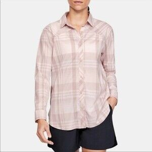 NWT Under Armour High Tide Plaid Long Sleeve Womens Small